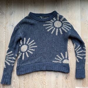 Toad&Co Navy and Cream Sunburst Sweater